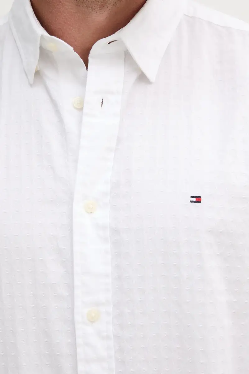 camicia in cotone uomo colore bianco MW0MW39446 miniatura 5