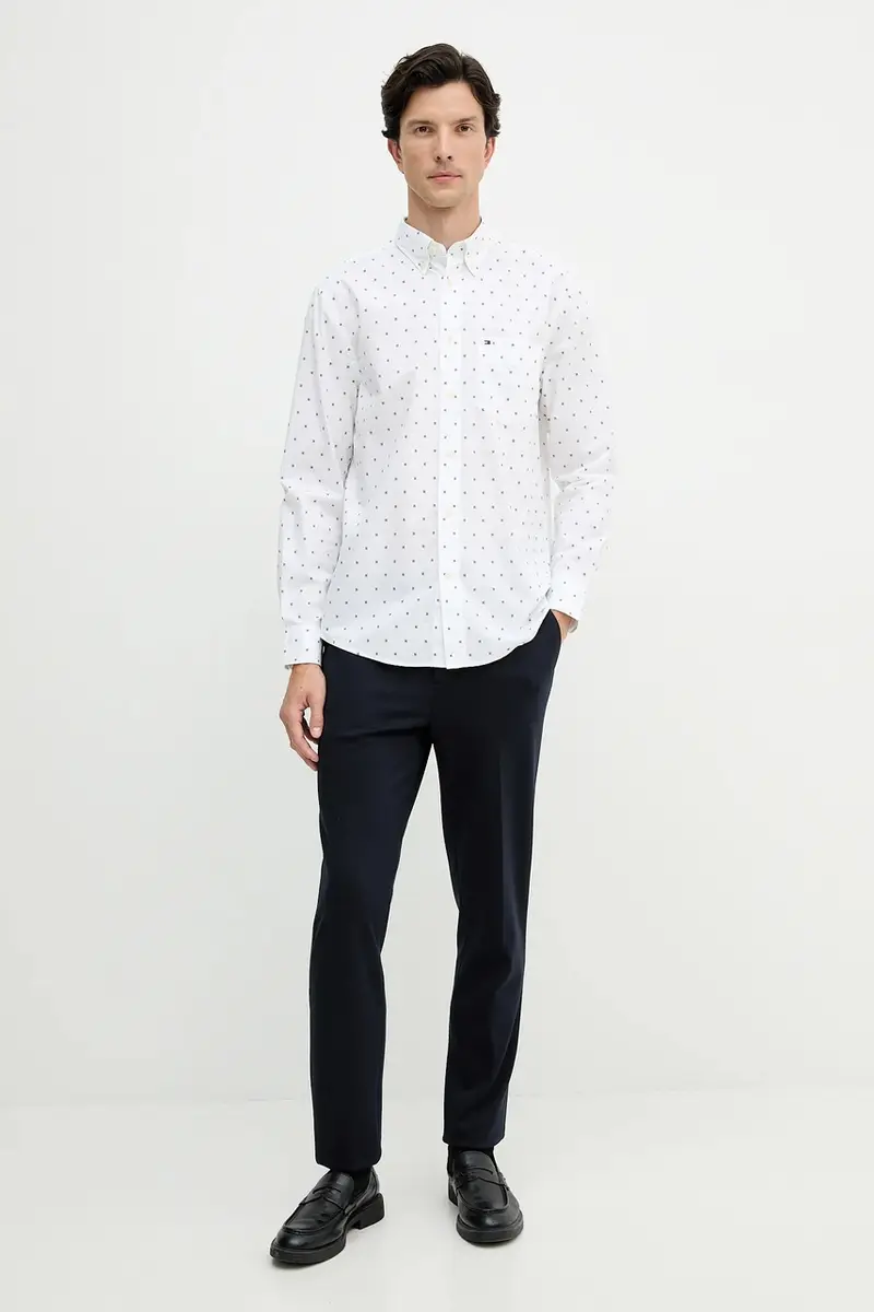 camicia in cotone uomo colore bianco MW0MW40462 miniatura 2