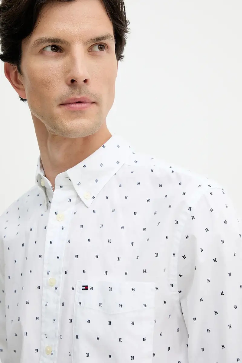 camicia in cotone uomo colore bianco MW0MW40462 miniatura 4