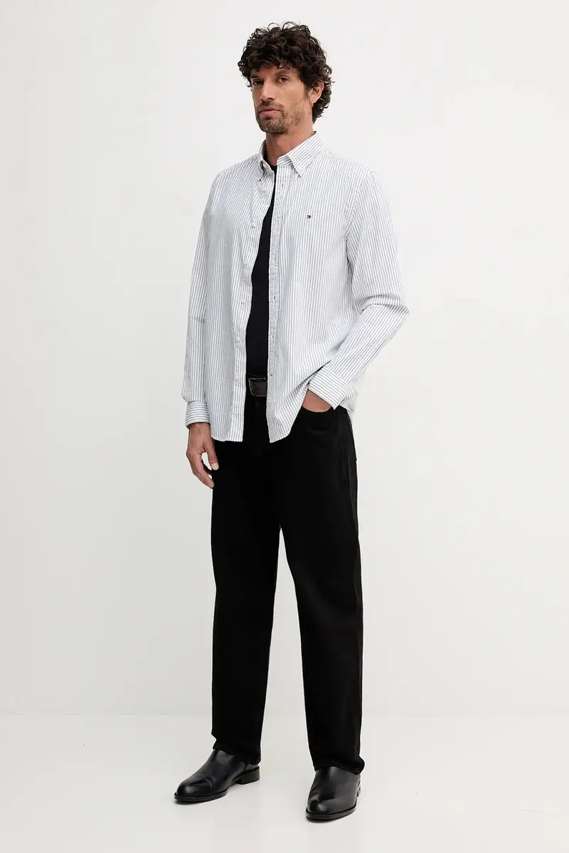 camicia in cotone uomo colore bianco MW0MW41399 miniatura 2