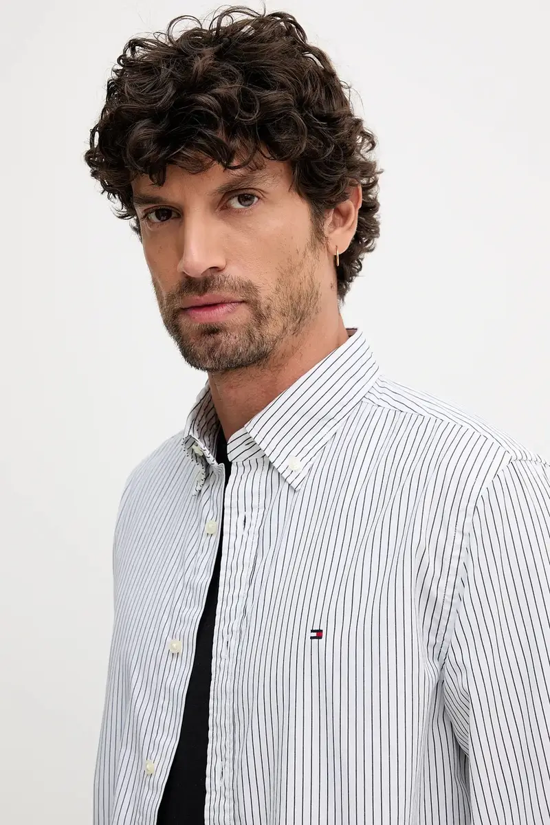 camicia in cotone uomo colore bianco MW0MW41399 miniatura 4