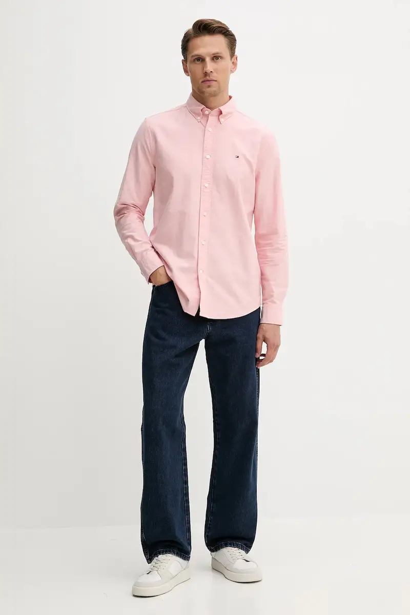 camicia in cotone uomo colore blu MW0MW35774 Arancione miniatura 2