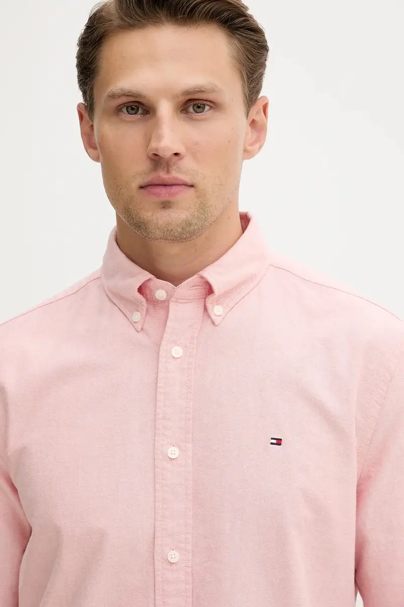 camicia in cotone uomo colore blu MW0MW35774 Arancione miniatura 4