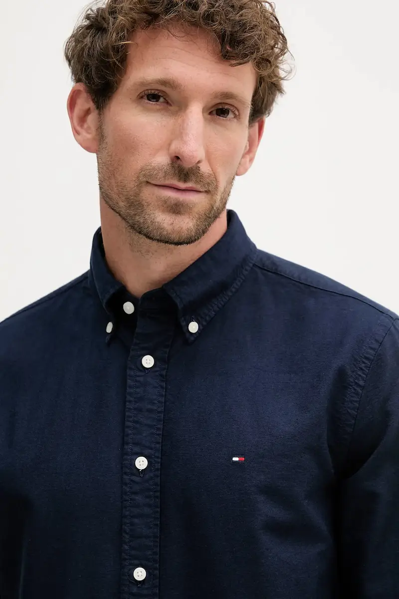 camicia in cotone uomo colore blu MW0MW35774 Blu navy miniatura 5