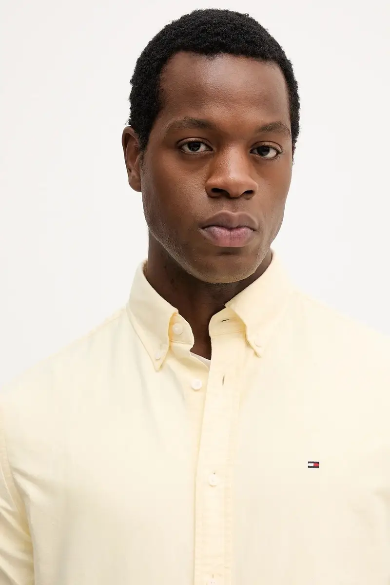 camicia in cotone uomo colore blu MW0MW35774 Giallo miniatura 4