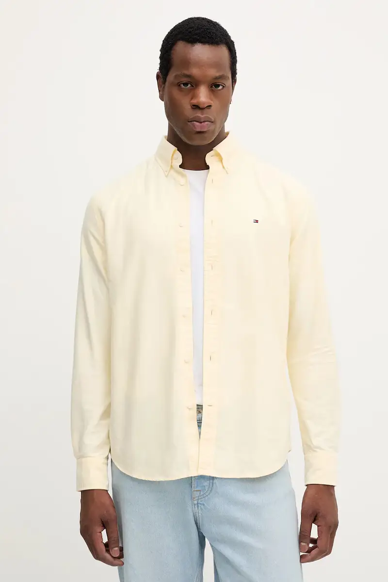 camicia in cotone uomo colore blu MW0MW35774 Giallo