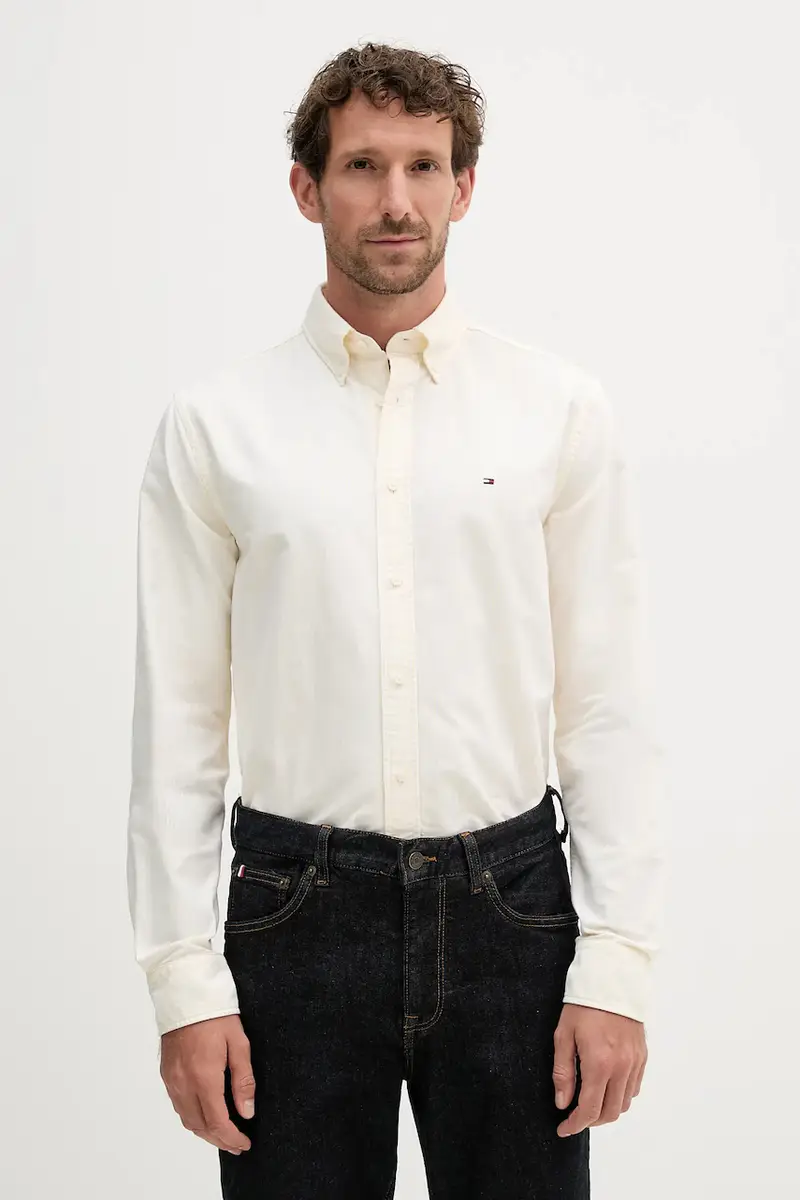 camicia in cotone uomo colore blu MW0MW36238 Giallo