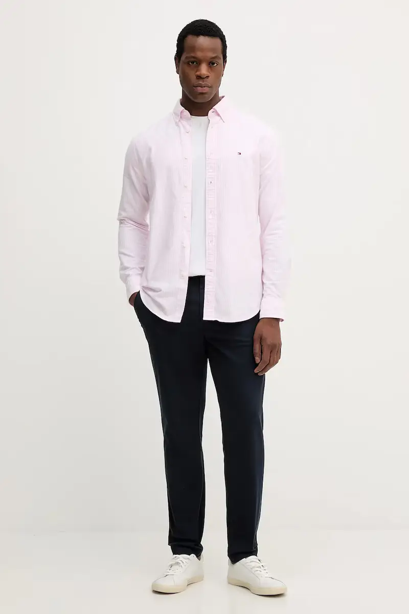 camicia in cotone uomo colore blu MW0MW36238 Rosa miniatura 2