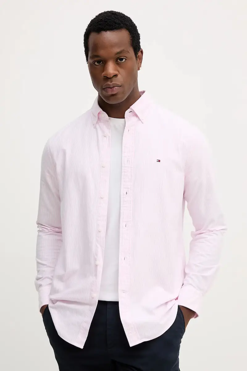 camicia in cotone uomo colore blu MW0MW36238 Rosa