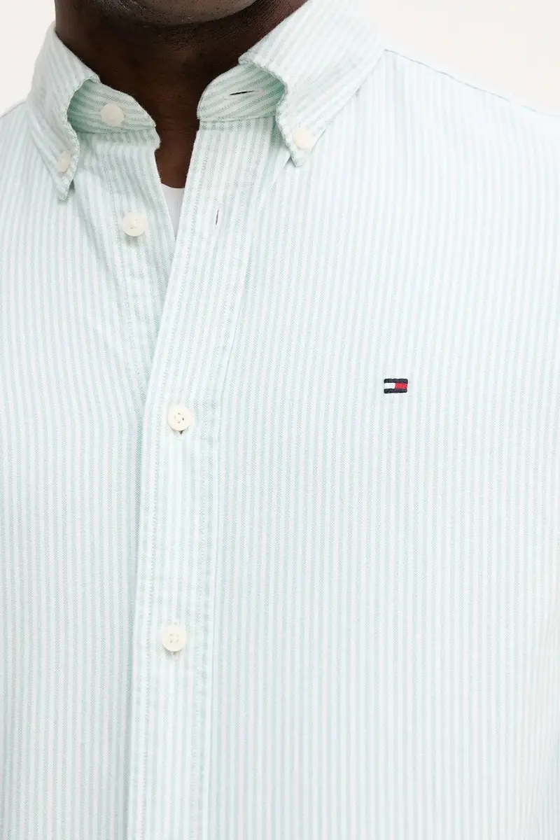 camicia in cotone uomo colore blu MW0MW36238 Verde miniatura 5