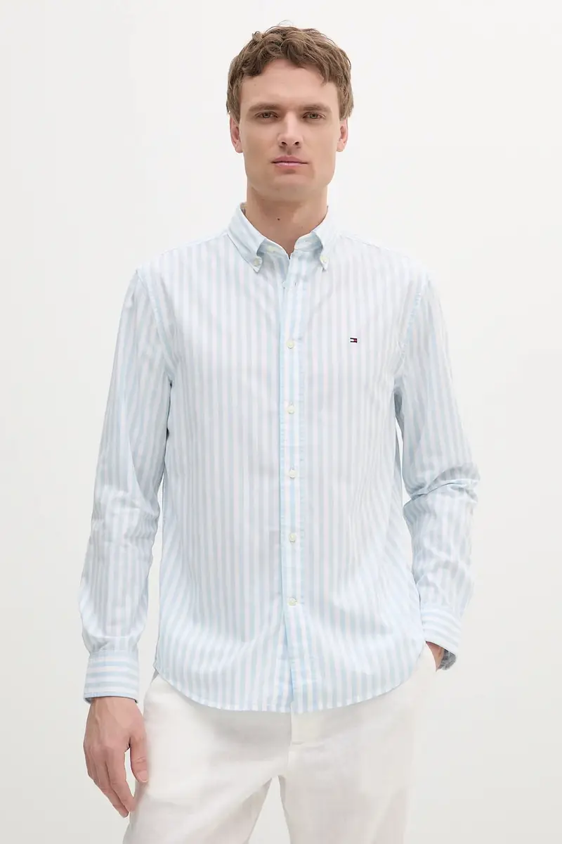 camicia in cotone uomo colore blu MW0MW39159