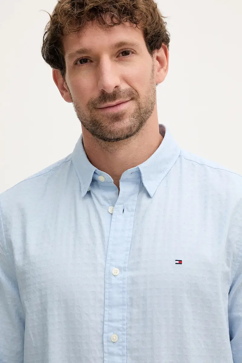 camicia in cotone uomo colore blu MW0MW39446 miniatura 4