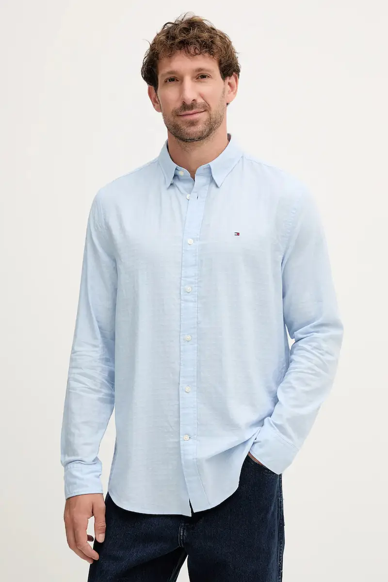 camicia in cotone uomo colore blu MW0MW39446