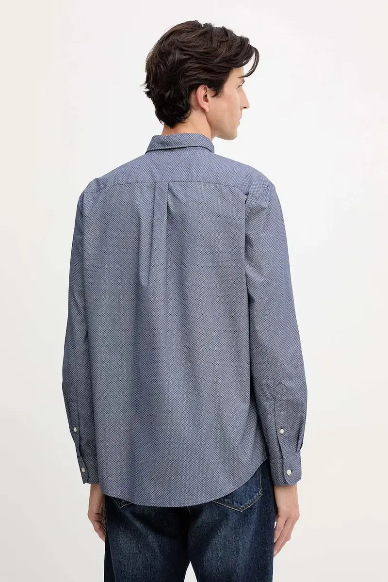 camicia in cotone uomo colore blu MW0MW40455 miniatura 3