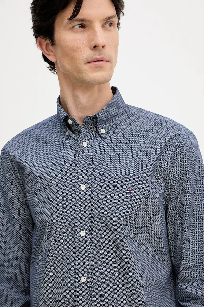 camicia in cotone uomo colore blu MW0MW40455 miniatura 4