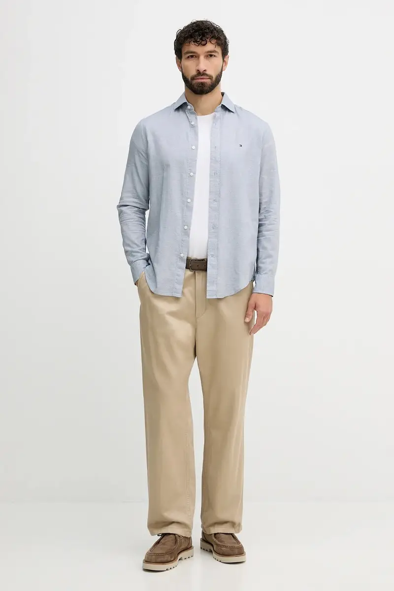 camicia in cotone uomo colore blu MW0MW40461 Blu navy miniatura 2