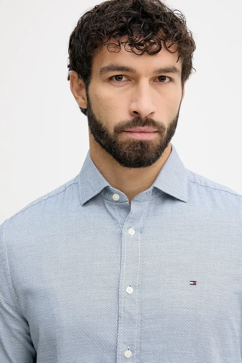 camicia in cotone uomo colore blu MW0MW40461 Blu navy miniatura 4