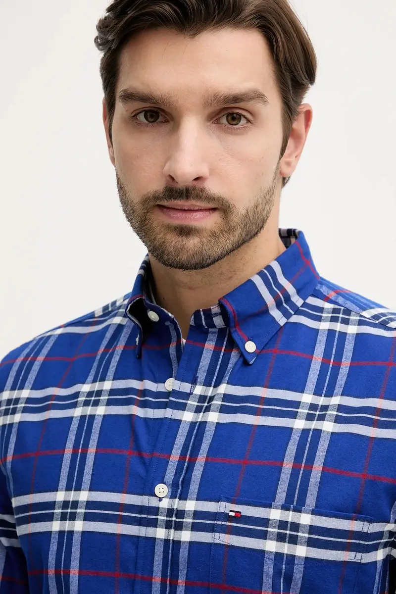 camicia in cotone uomo colore blu MW0MW40894 miniatura 4