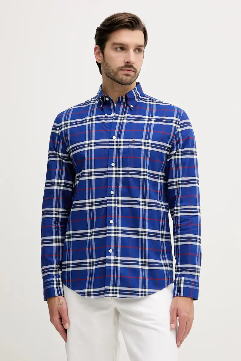 camicia in cotone uomo colore blu MW0MW40894