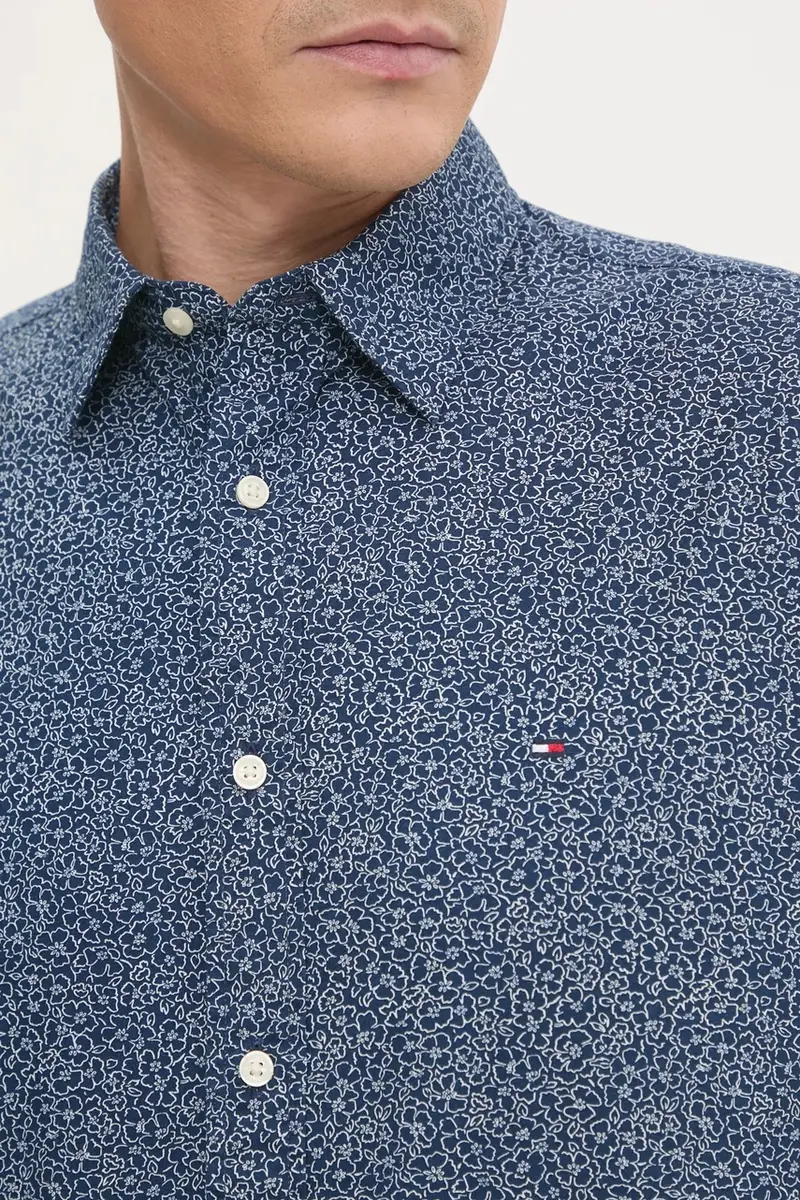 camicia in cotone uomo colore blu navy MW0MW38089 miniatura 2