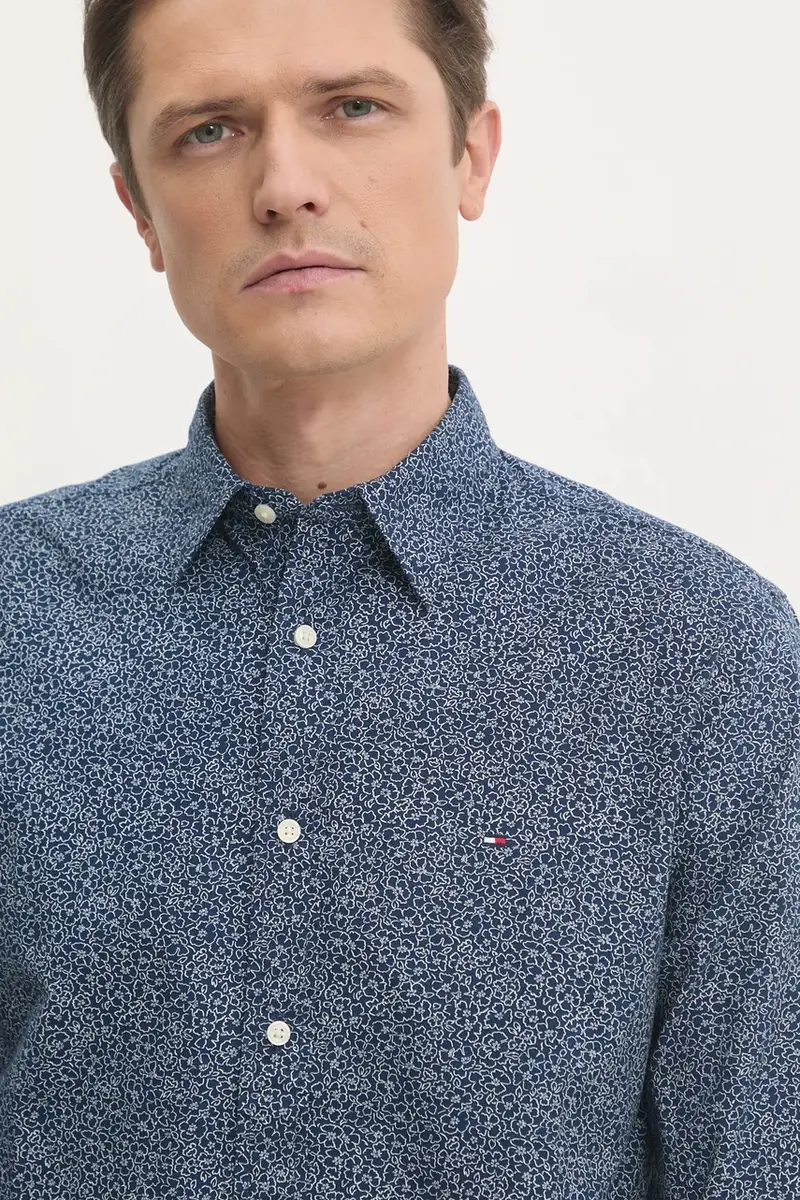 camicia in cotone uomo colore blu navy MW0MW38089 miniatura 5