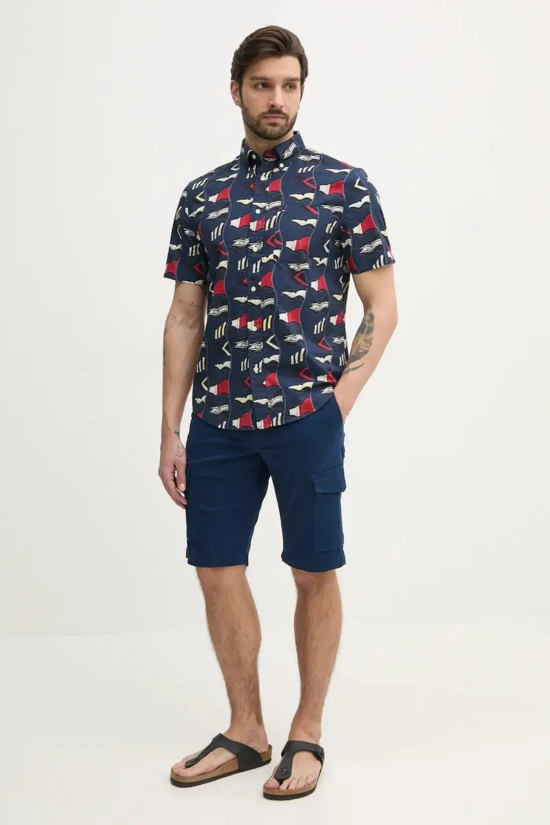 camicia in cotone uomo colore blu navy MW0MW38592 miniatura 2