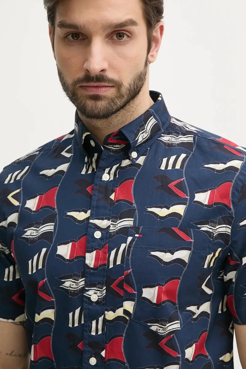 camicia in cotone uomo colore blu navy MW0MW38592 miniatura 4