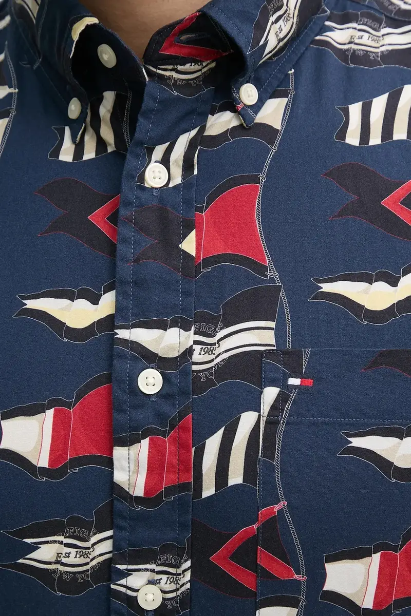 camicia in cotone uomo colore blu navy MW0MW38592 miniatura 5