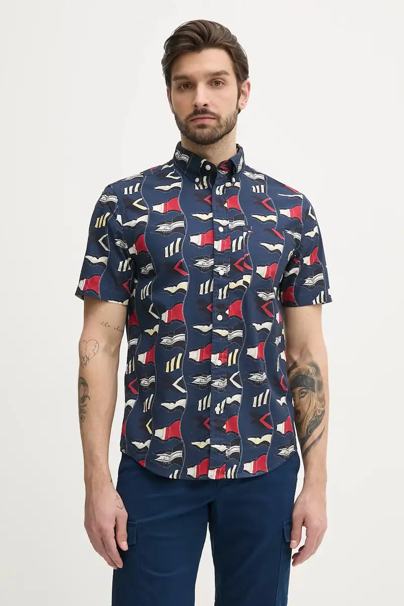 camicia in cotone uomo colore blu navy MW0MW38592