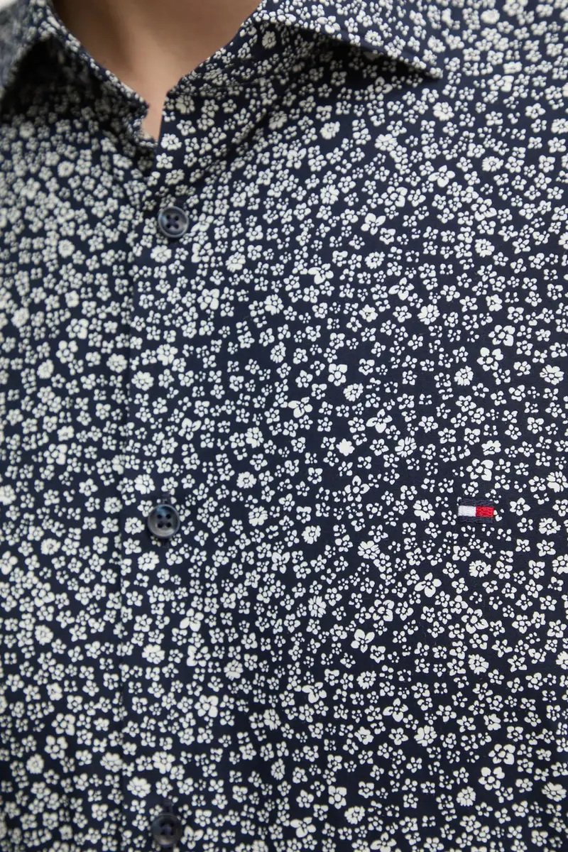 camicia in cotone uomo colore blu navy MW0MW38999 miniatura 2