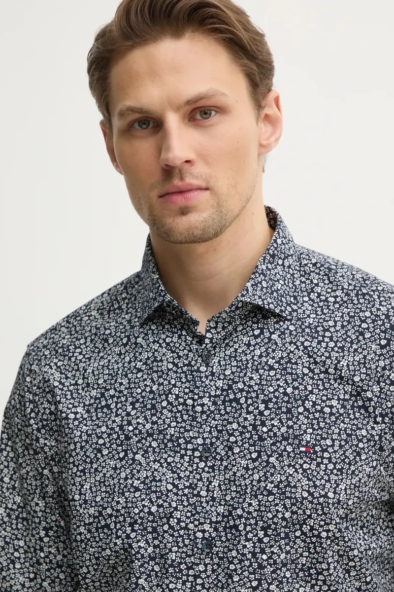 camicia in cotone uomo colore blu navy MW0MW38999 miniatura 5