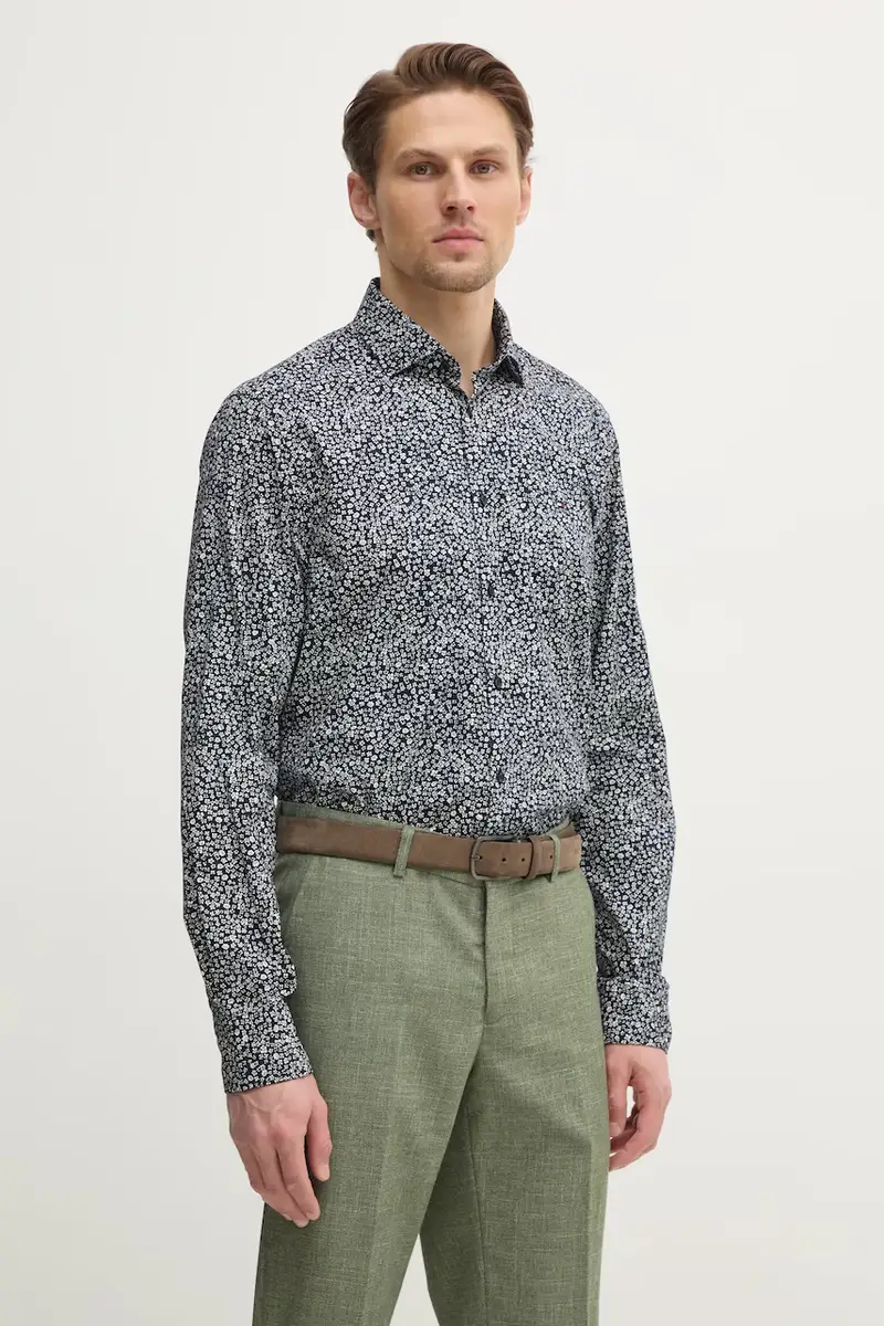 camicia in cotone uomo colore blu navy MW0MW38999