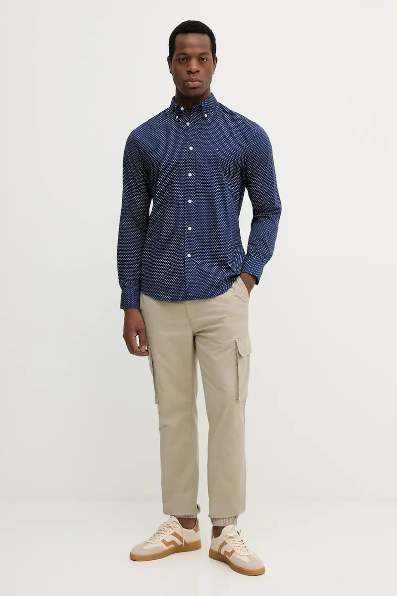 camicia in cotone uomo colore blu navy MW0MW39437 miniatura 2