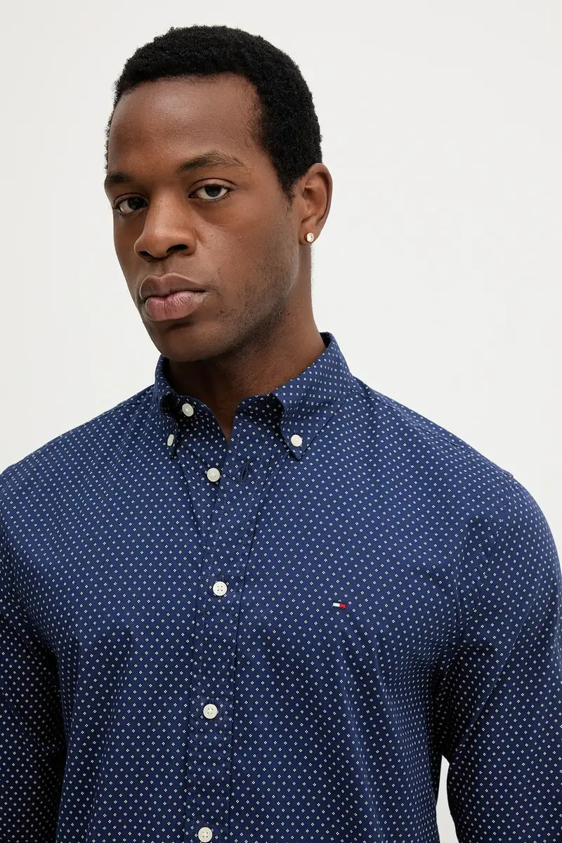 camicia in cotone uomo colore blu navy MW0MW39437 miniatura 4