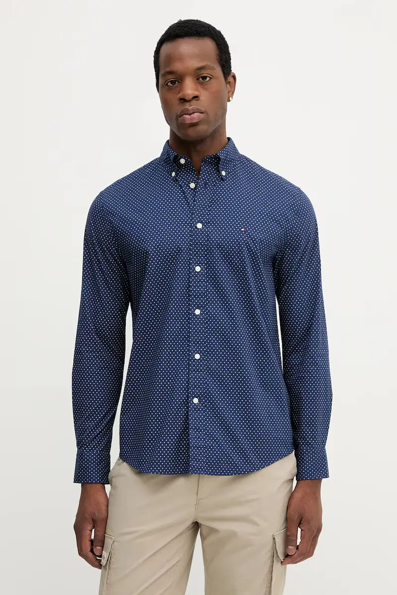 camicia in cotone uomo colore blu navy MW0MW39437