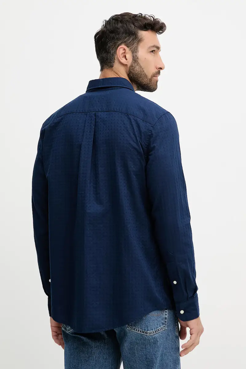 camicia in cotone uomo colore blu navy MW0MW39446 miniatura 3