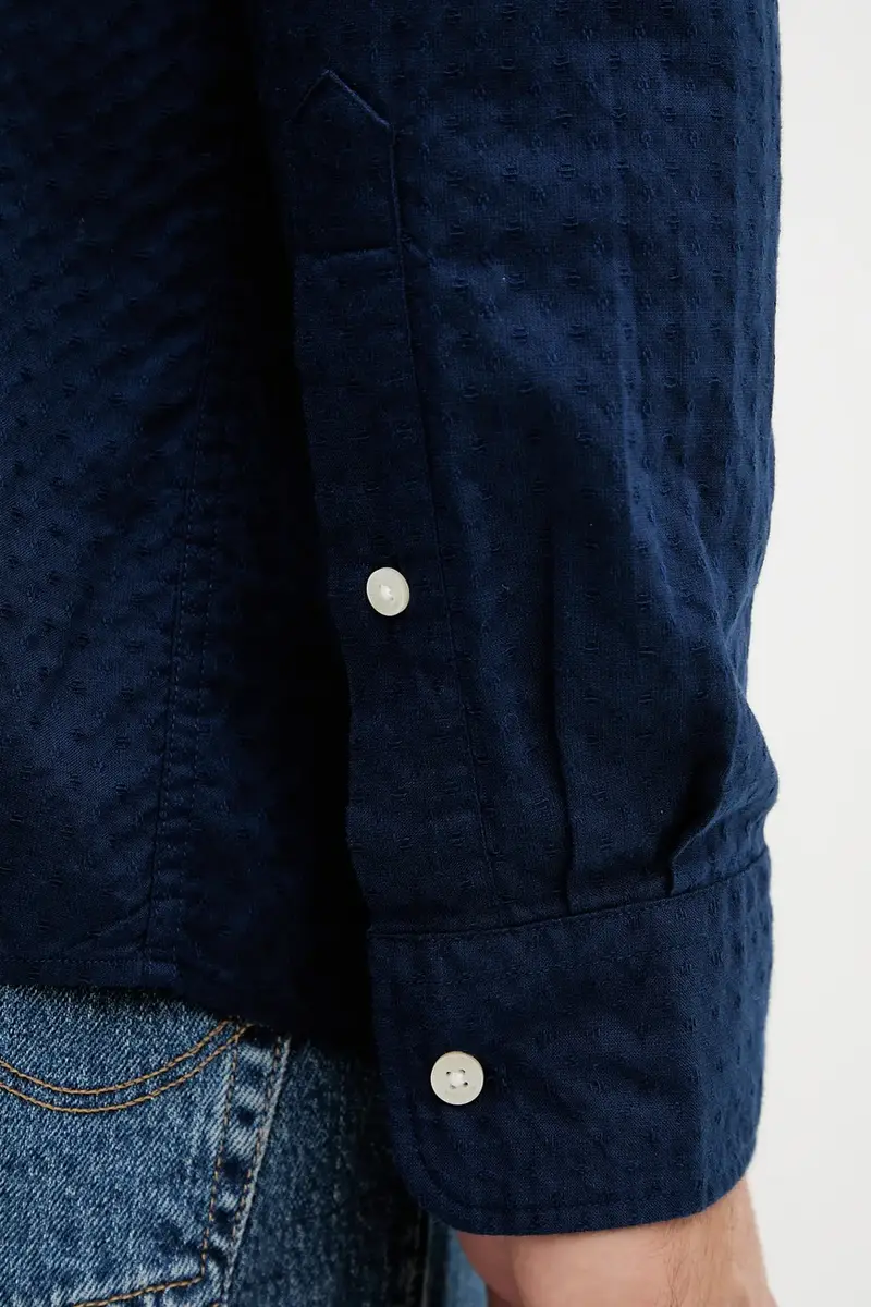 camicia in cotone uomo colore blu navy MW0MW39446 miniatura 5