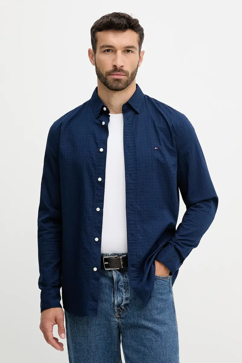 camicia in cotone uomo colore blu navy MW0MW39446
