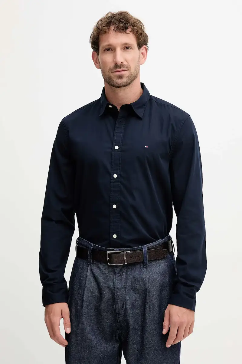 camicia in cotone uomo colore blu navy MW0MW40460