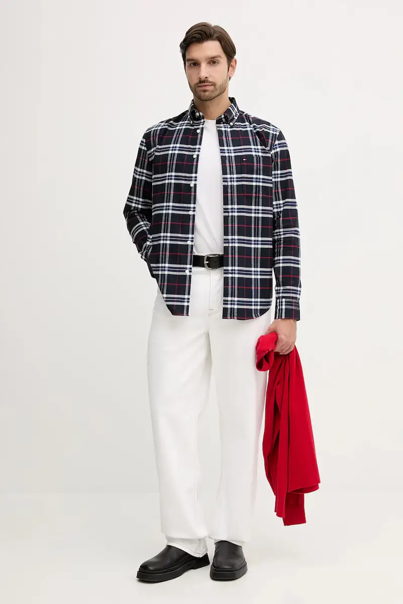 camicia in cotone uomo colore blu navy MW0MW40894 miniatura 2