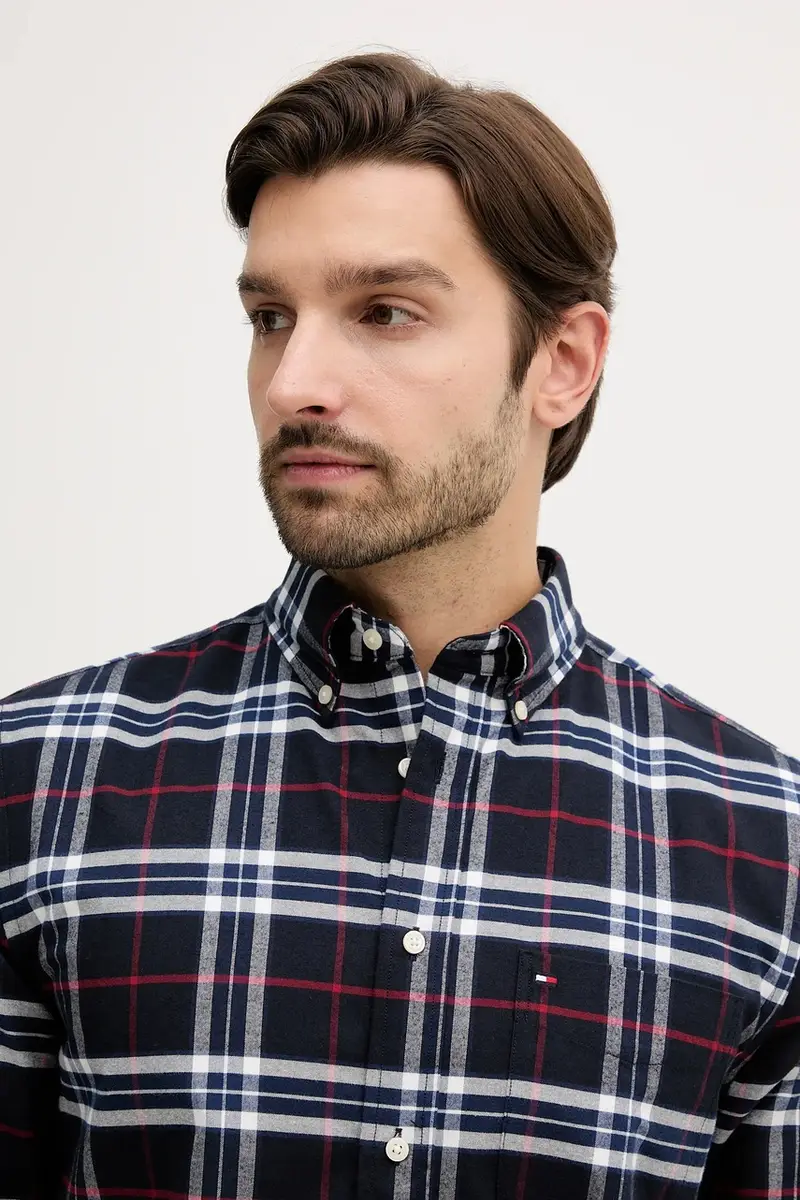 camicia in cotone uomo colore blu navy MW0MW40894 miniatura 4