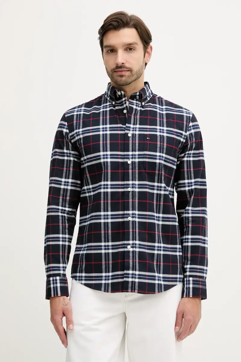 camicia in cotone uomo colore blu navy MW0MW40894