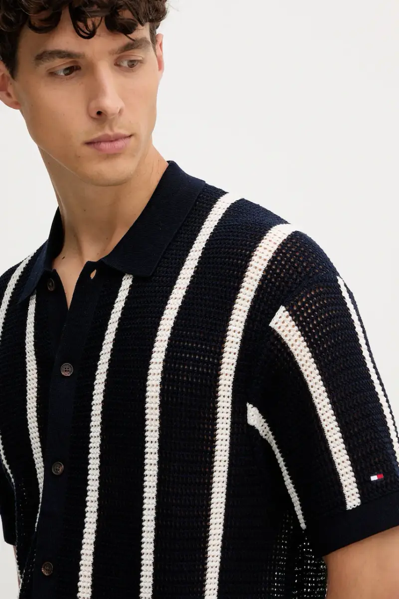 camicia in cotone uomo colore blu navy MW0MW41225 miniatura 4