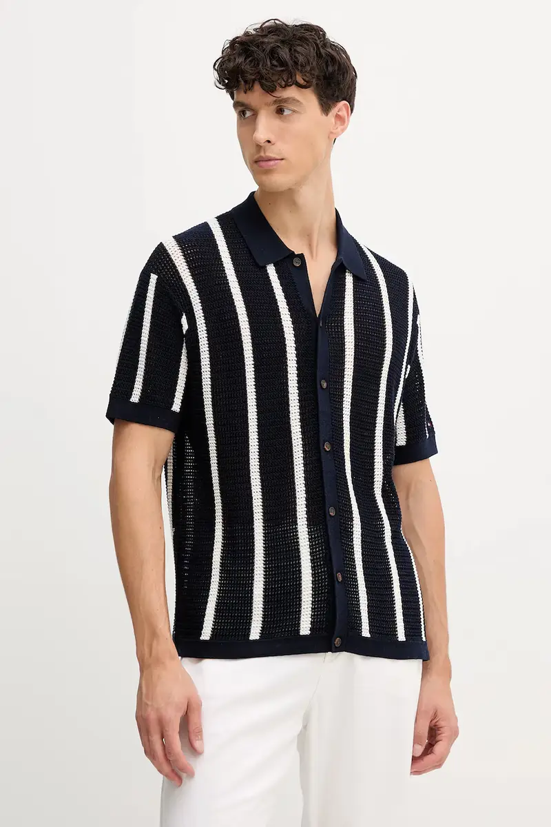 camicia in cotone uomo colore blu navy MW0MW41225