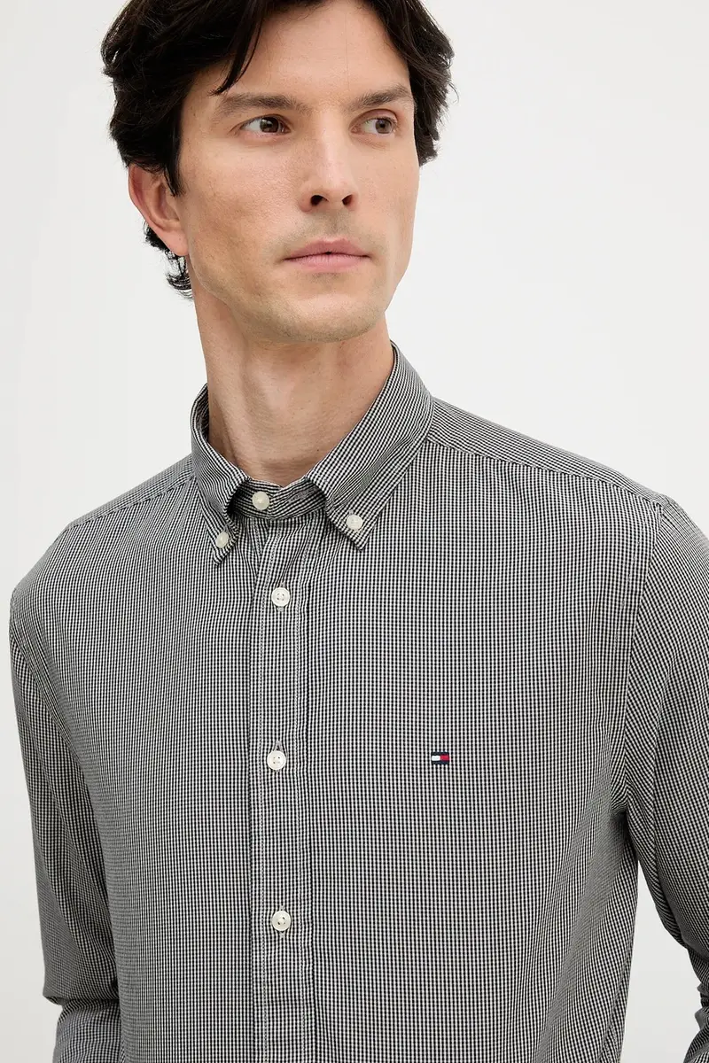 camicia in cotone uomo colore grigio MW0MW40457 miniatura 4