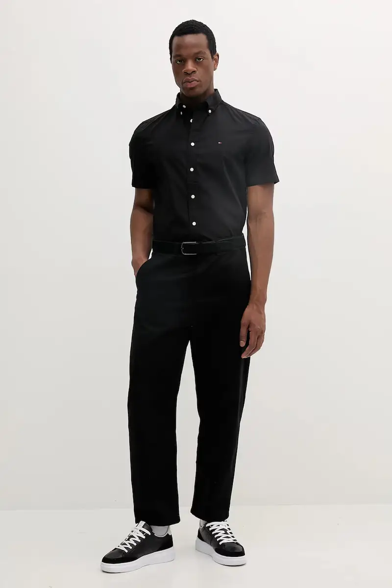 camicia in cotone uomo colore nero MW0MW37584 miniatura 2