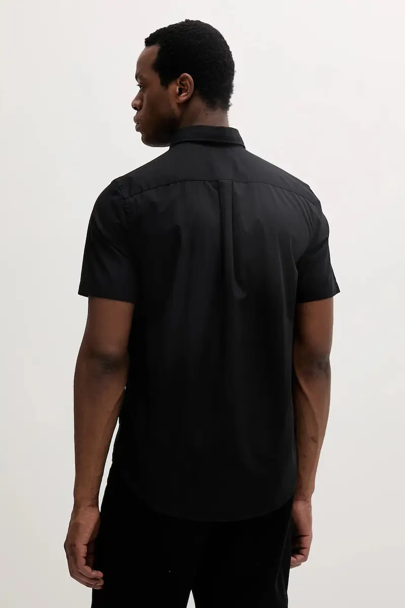 camicia in cotone uomo colore nero MW0MW37584 miniatura 3