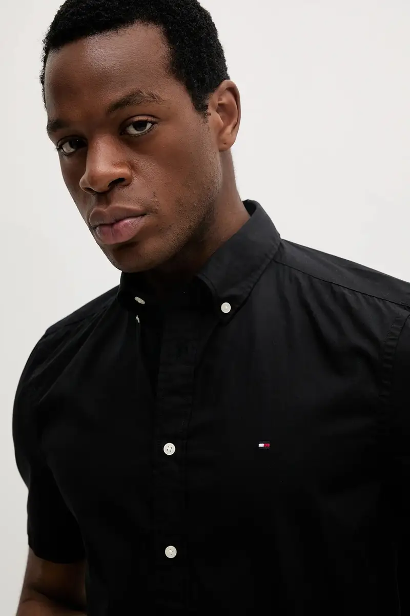 camicia in cotone uomo colore nero MW0MW37584 miniatura 4