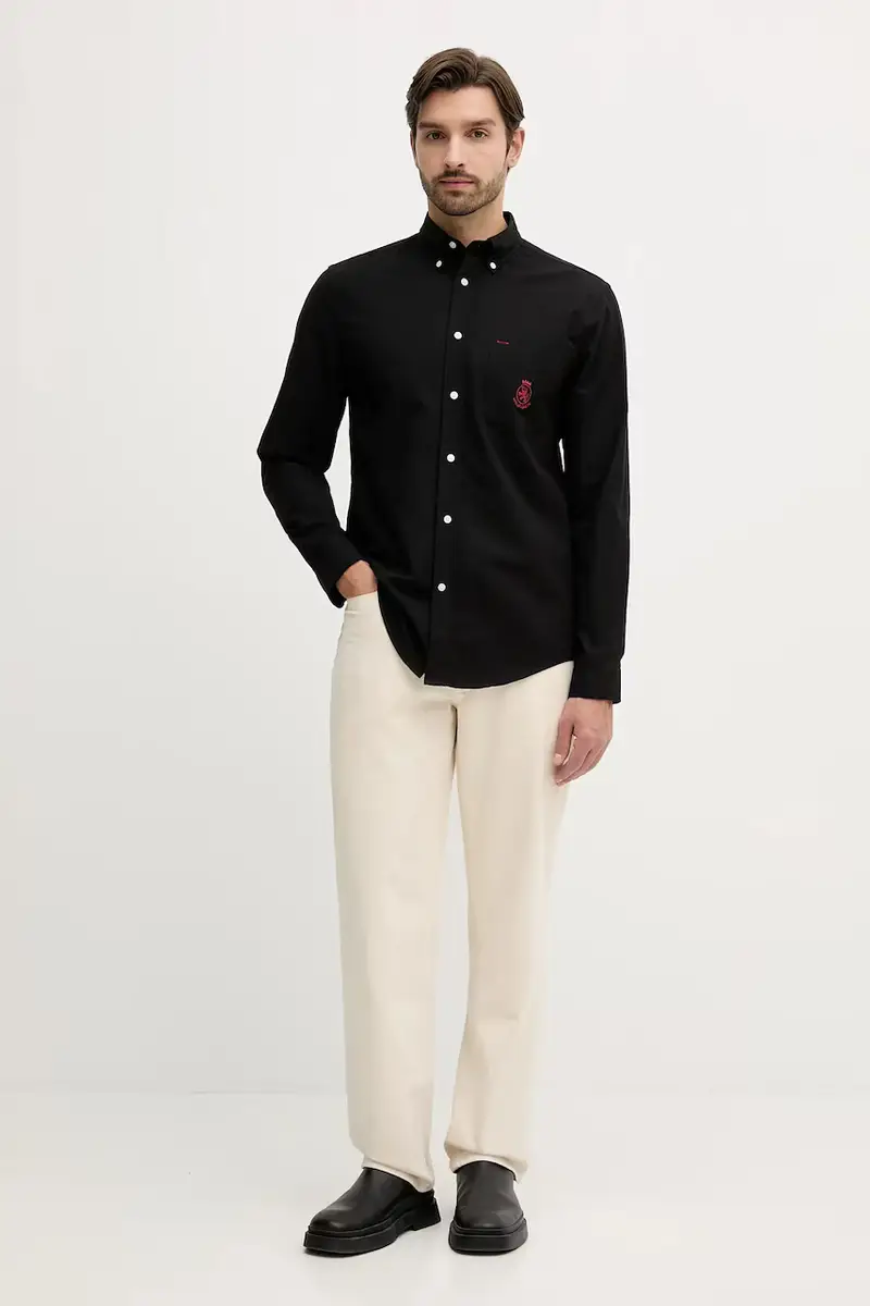 camicia in cotone uomo colore nero MW0MW40890 miniatura 2