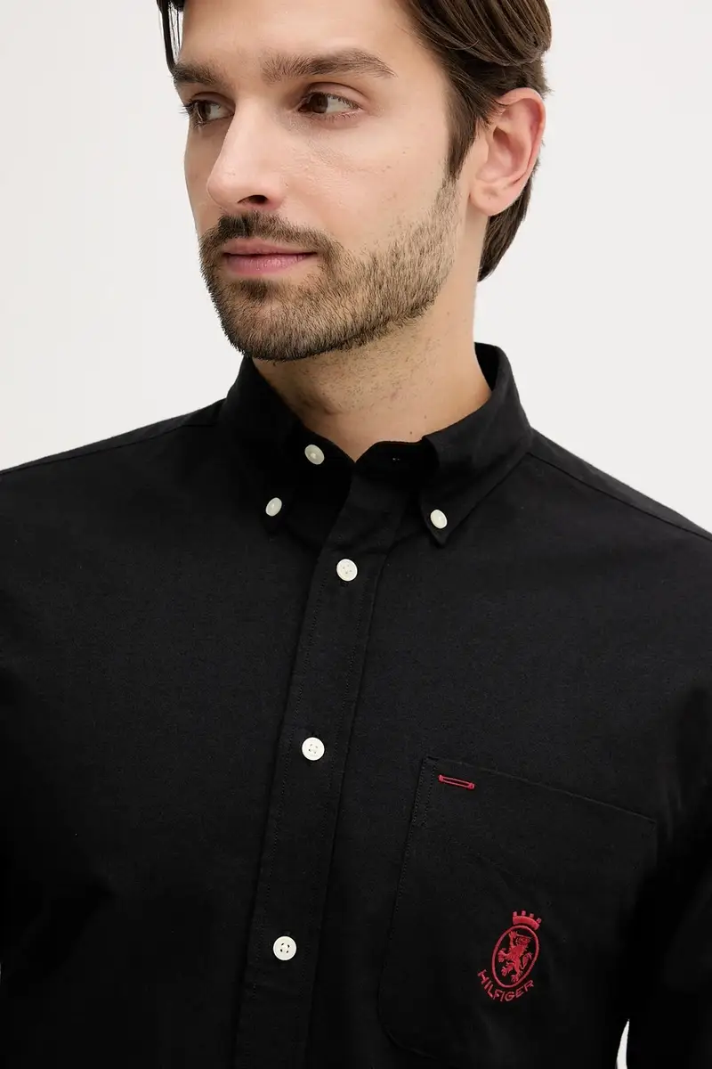 camicia in cotone uomo colore nero MW0MW40890 miniatura 4